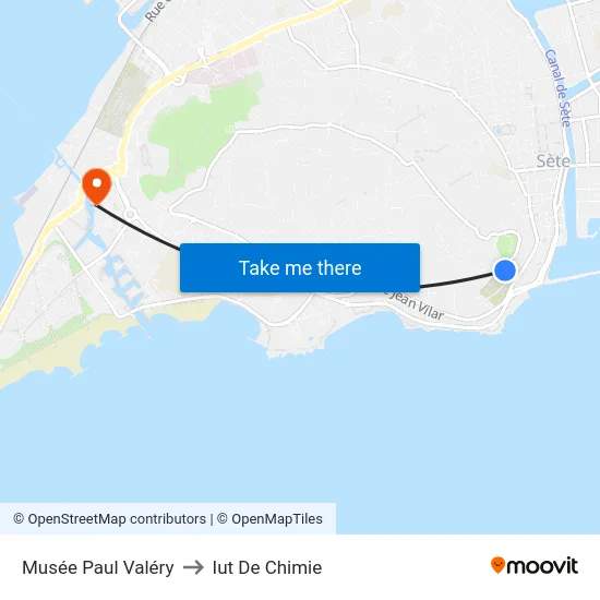 Musée Paul Valéry to Iut De Chimie map
