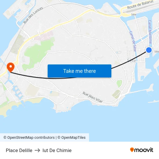 Place Delille to Iut De Chimie map