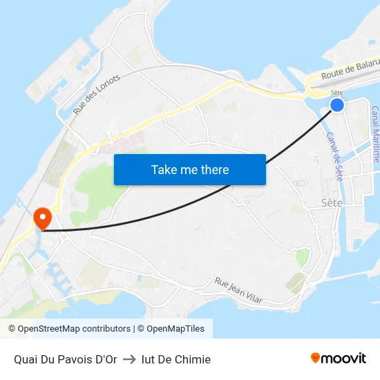 Quai Du Pavois D'Or to Iut De Chimie map
