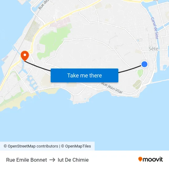 Rue Emile Bonnet to Iut De Chimie map