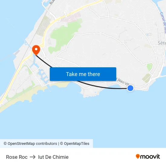 Rose Roc to Iut De Chimie map