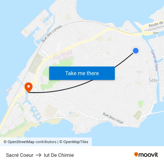 Sacré Coeur to Iut De Chimie map