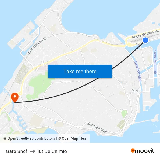 Gare Sncf to Iut De Chimie map