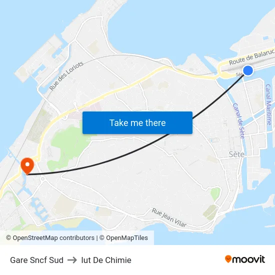 Gare Sncf Sud to Iut De Chimie map