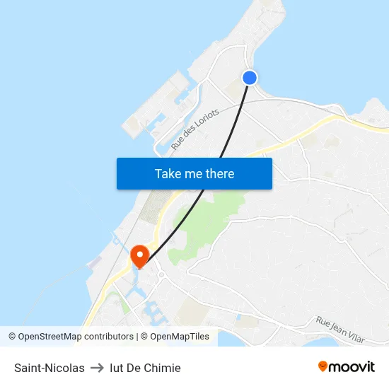 Saint-Nicolas to Iut De Chimie map