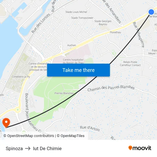 Spinoza to Iut De Chimie map