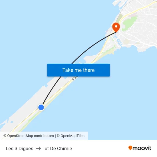 Les 3 Digues to Iut De Chimie map