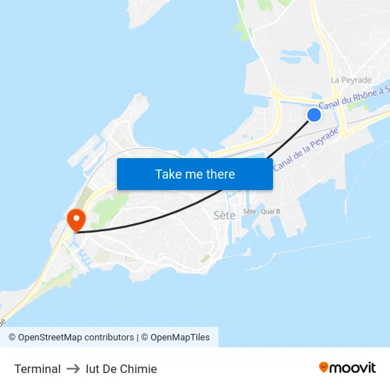 Terminal to Iut De Chimie map