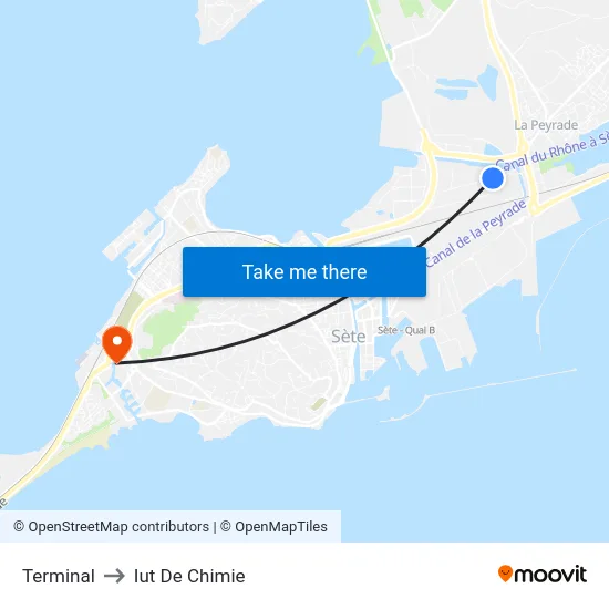 Terminal to Iut De Chimie map