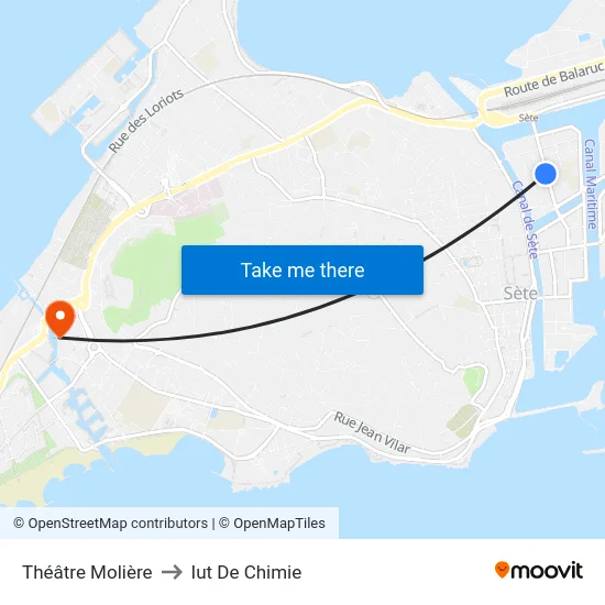 Théâtre Molière to Iut De Chimie map