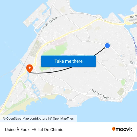Usine À Eaux to Iut De Chimie map