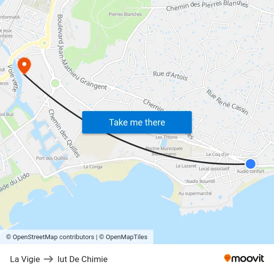 La Vigie to Iut De Chimie map