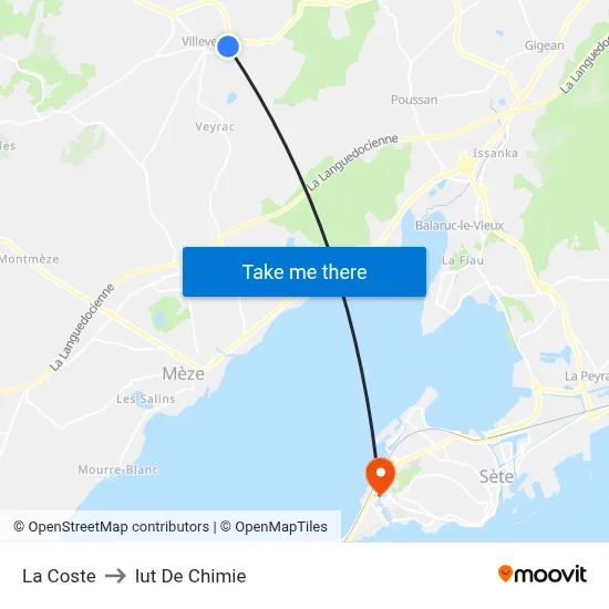 La Coste to Iut De Chimie map