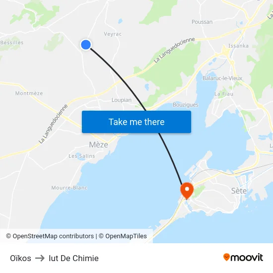 Oïkos to Iut De Chimie map