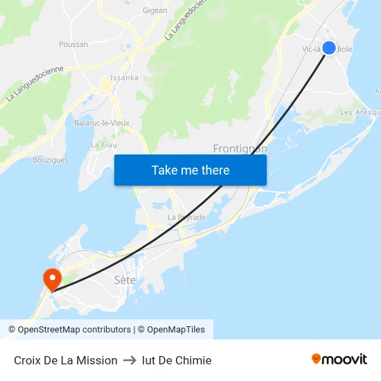 Croix De La Mission to Iut De Chimie map