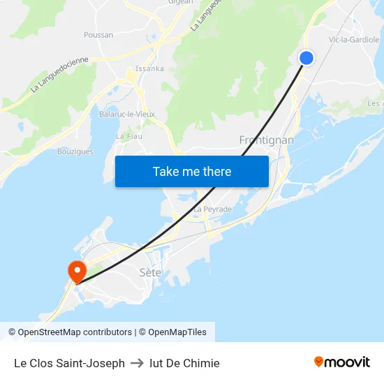 Le Clos Saint-Joseph to Iut De Chimie map