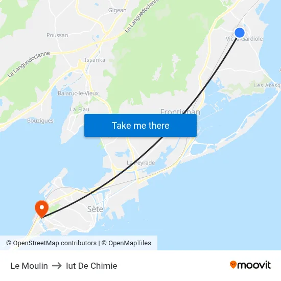 Le Moulin to Iut De Chimie map