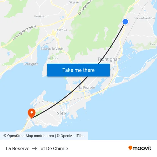 La Réserve to Iut De Chimie map