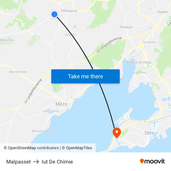 Malpasset to Iut De Chimie map