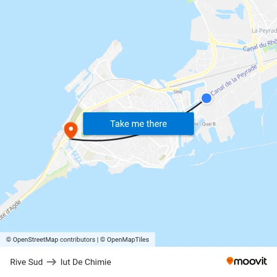 Rive Sud to Iut De Chimie map