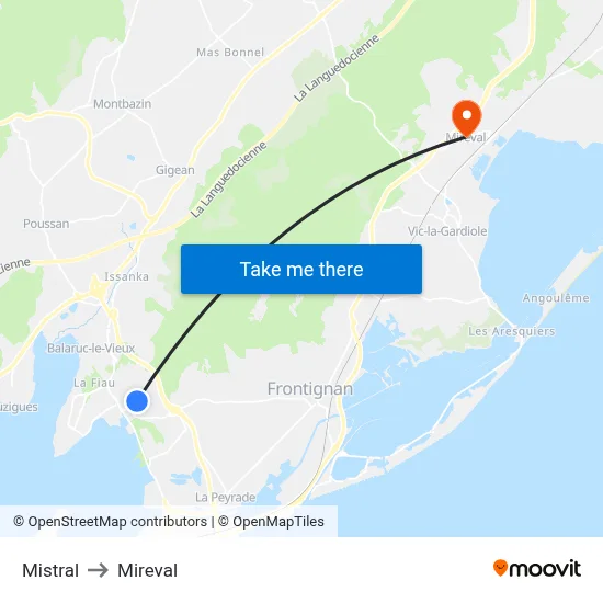Mistral to Mireval map