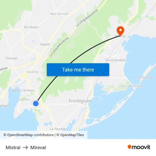 Mistral to Mireval map