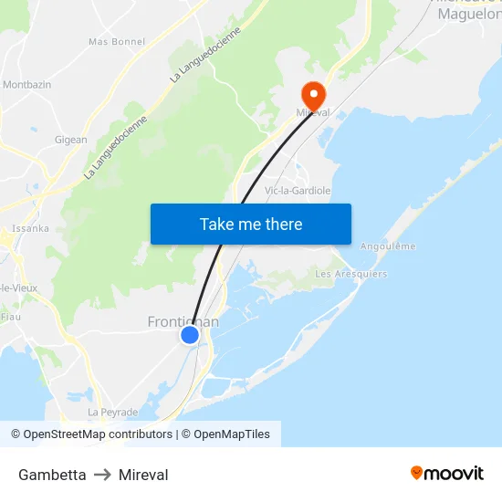 Gambetta to Mireval map