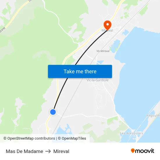 Mas De Madame to Mireval map