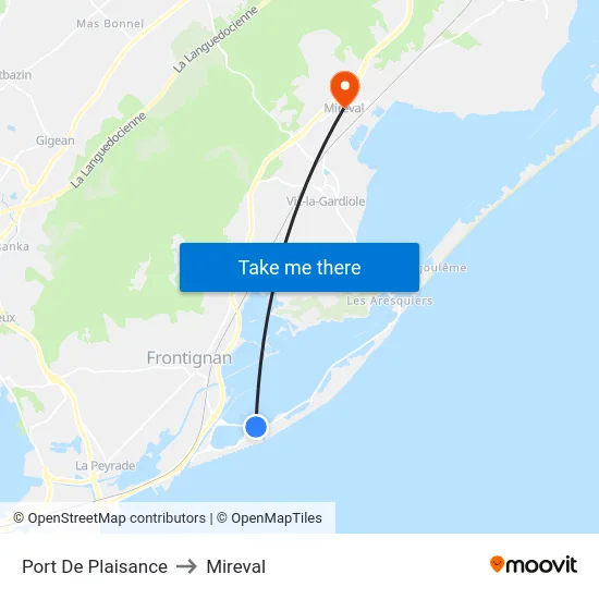 Port De Plaisance to Mireval map