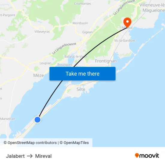 Jalabert to Mireval map