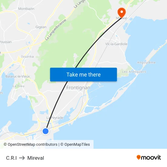 C.R.I to Mireval map