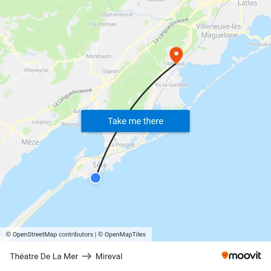 Théatre De La Mer to Mireval map