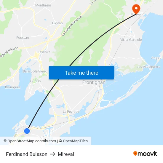 Ferdinand Buisson to Mireval map