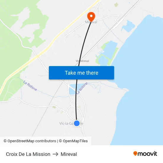 Croix De La Mission to Mireval map