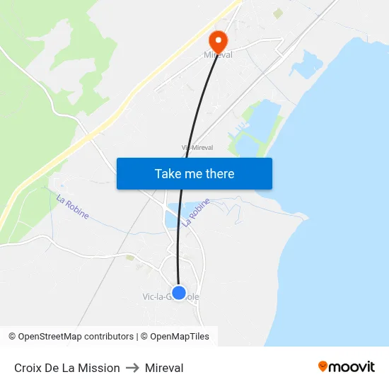 Croix De La Mission to Mireval map
