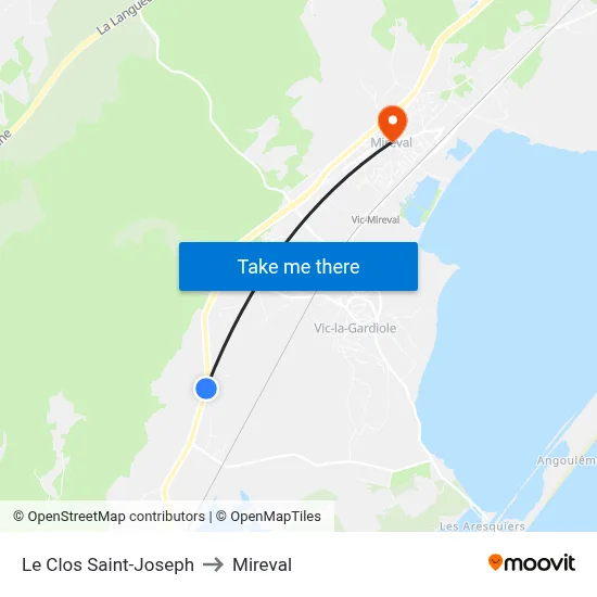 Le Clos Saint-Joseph to Mireval map