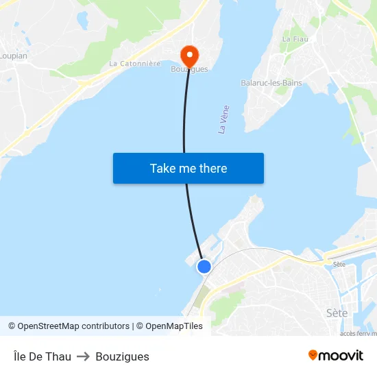 Île De Thau to Bouzigues map