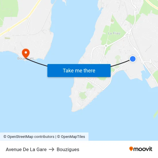 Avenue De La Gare to Bouzigues map