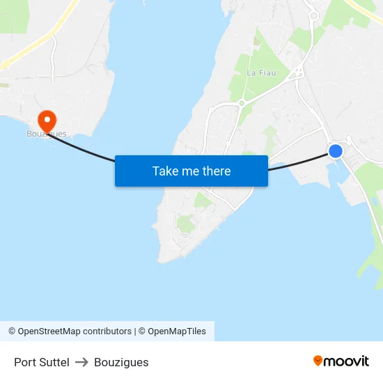 Port Suttel to Bouzigues map