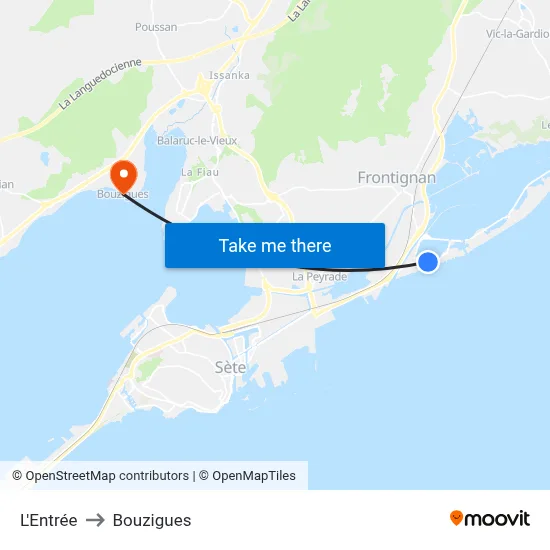L'Entrée to Bouzigues map
