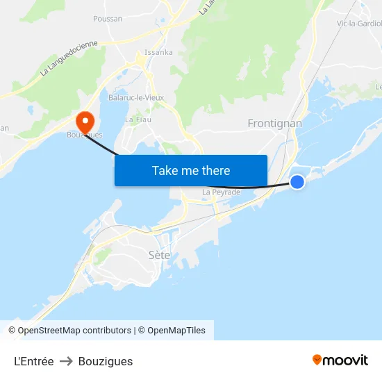 L'Entrée to Bouzigues map