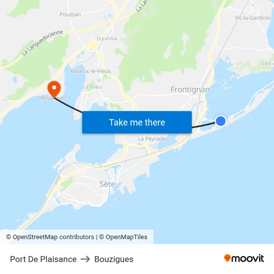 Port De Plaisance to Bouzigues map