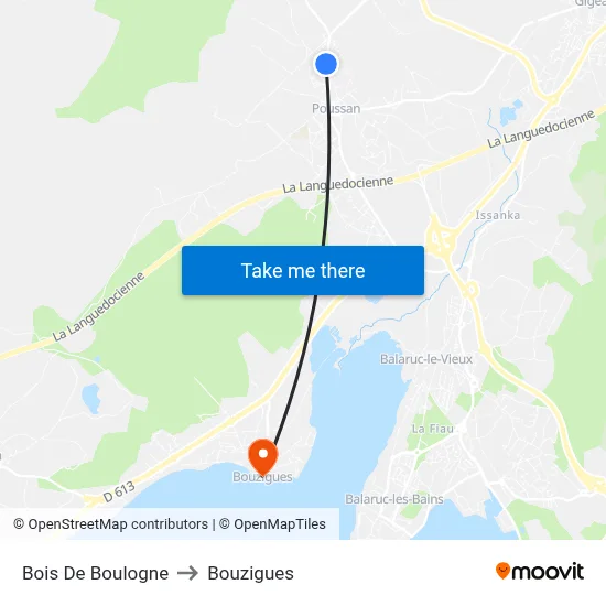 Bois De Boulogne to Bouzigues map