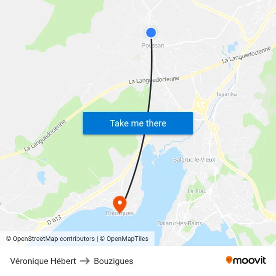 Véronique Hébert to Bouzigues map