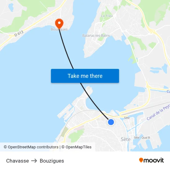 Chavasse to Bouzigues map