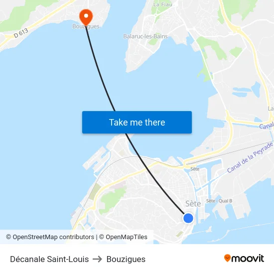 Décanale Saint-Louis to Bouzigues map