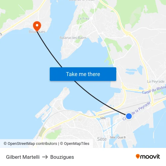 Gilbert Martelli to Bouzigues map