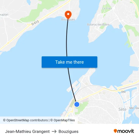 Jean-Mathieu Grangent to Bouzigues map