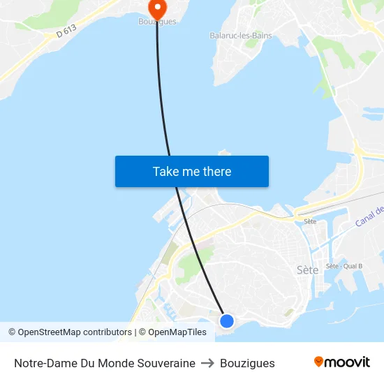 Notre-Dame Du Monde Souveraine to Bouzigues map