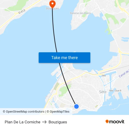 Plan De La Corniche to Bouzigues map